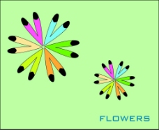 AI设计六色花 花儿设计