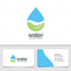 名片模板水滴logo名片设计