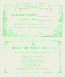 绿色环保绿色森林系环保类型的婚礼邀请函内容界面