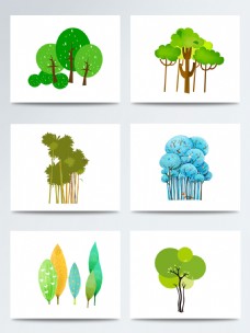 树木湿地日卡通树林装饰图案