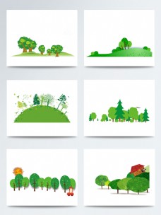 植物世界世界湿地日卡通植物树林PNG元素