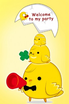 欢乐Party卡通小萌鸡party素材蛋壳帽