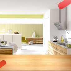 淘宝主图模板现代厨房背景设计