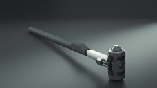 灰黑色的炫酷概念模型武器jpg素材