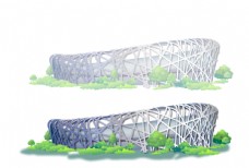 平面设计奥运鸟巢矢量素材图片
