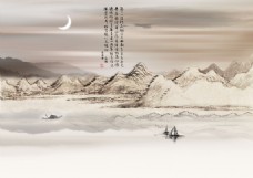 中国风山水装饰画背景墙