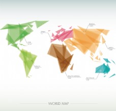 清新彩色世界地图矢量素材