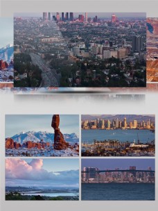 城市风光4K美国城市景观自然风光延时摄影