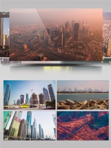 迪拜城市景观人文历史旅游海景沙滩延时移轴摄影