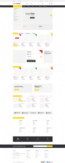 国网黄色精美大气国外的数码相机购物网站模板