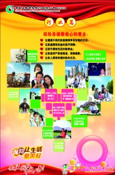 黄色背景中国人寿行业篇展板图片