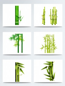 绿背景一组中国风绿色竹子素材