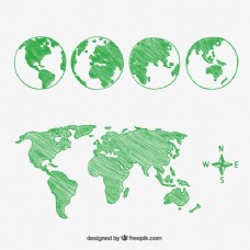 世界和大陆的草图