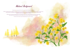 长黄色小花的花卉植物PSD分层素材