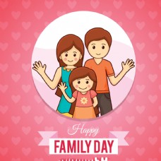 粉红色和幸福的家庭背景图片