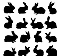 兔子剪影矢量图片