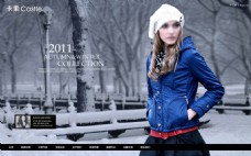 冬季品牌时尚棉服女装海报