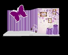 紫色婚礼蝴蝶迎宾区
