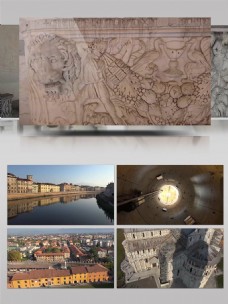 建筑素材4K超清实拍意大利城市古建筑宣传视频素材