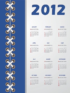 辰龙2012年日历模板素材