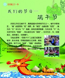学校文化传统节日端午节宣传展板