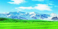 雪山草原图片