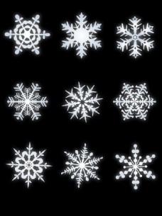 雪花元素雪花矢量素材冬天设计元素装饰图案集合