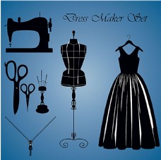 特色缝纫机和裙子
