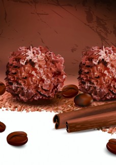 巧克力豆背景装饰