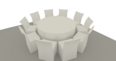 晚宴桌椅3D模型图片