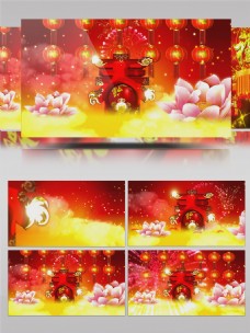 新年节庆素材红色喜庆春节福字新年宣传视频素材