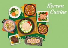 韩国菜韩国食品设计矢量元素