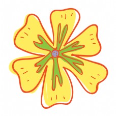 青黄花瓣透明装饰素材