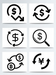 货币金融金融电子商务货币流通货币交换图标