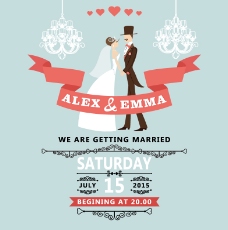 浪漫婚礼海报设计矢量素材