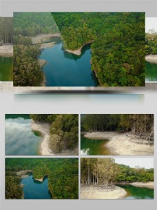 森林航拍湖泊视频素材