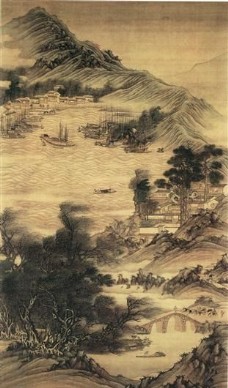 画中国风江干风雨图山水画中国古画0706
