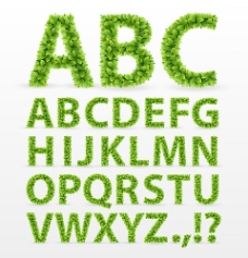 绿色叶子绿叶组成的字母