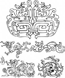中国风古典龙纹 矢量素材51