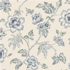 现代简约淡粉色底纹灰蓝色花朵壁纸图案