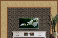 室内壁纸电视背景墙设计psd源文件