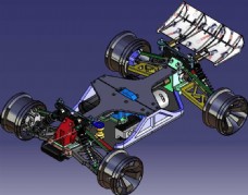 3D车模可3D打印的四驱车机械模型