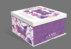 紫色花纹蛋糕包装盒设计