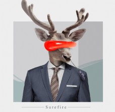 专辑Ⅰ专辑封面歌曲封面红色人鹿创意配图