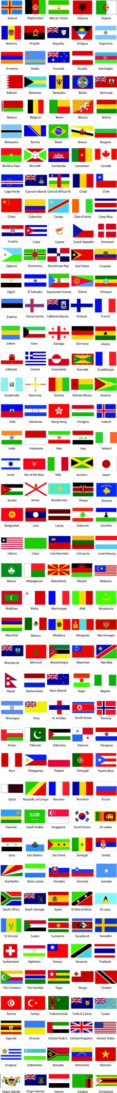 潮流素材世界各国国旗汇总合集矢量图素材