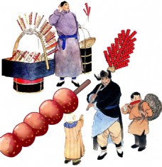 中式古代新春糖葫芦元素