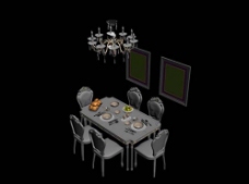 一套餐厅模型图片