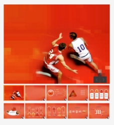篮球运动红色激情篮球体育运动PPT模板