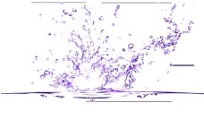 抠图专用紫色水波浪卡通透明素材