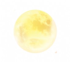月亮水彩图透明装饰素材